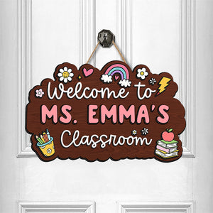 Welcome To Classroom Personalized Door Sign Gift For Teacher HO82 894294