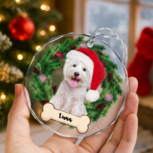 Custom Photo Dog Lovers - Dog Bone Glass Ornament CH07 899698