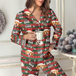Custom Dog Face Cute Best Dog Dad Ever Christmas Pajamas LM32 895749