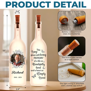 Custom Photo Your Wings Were Ready But My Heart Was Not Bottle Lamp LM32 893219