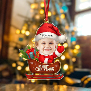 Custom Photo Baby Santa Claus Acrylic Ornament Christmas Gift For Family HO82 894734