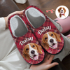 Custom Dog Photo Flannel Patten Slipper Xmas Gift For Dog Lovers CH07 896270