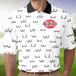Custom Name Funny Women Breast Doodle Personalized Polo Shirt Funny Gift For Men HA75 898742