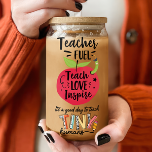 Personalized Teach Love Inspire Glass Can With Lid Gift For Teacher HA75 892630