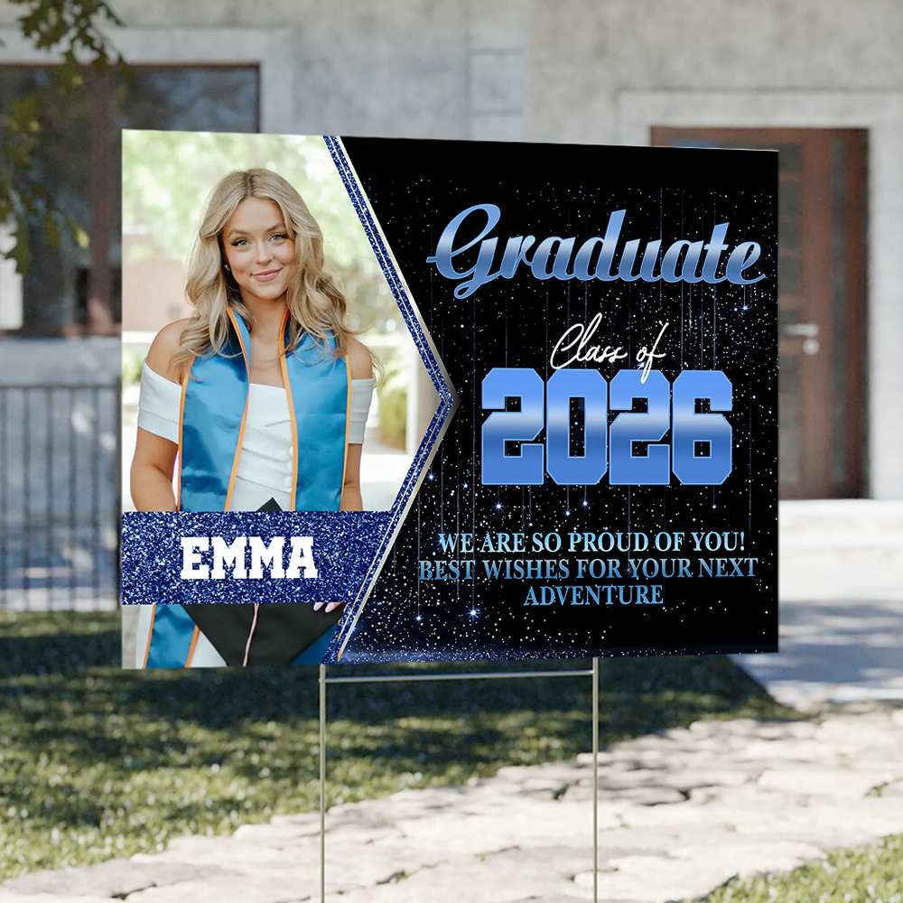 Custom Photo Graduate Class Of 2026 We Are So Proud Of You Yard Sign TH10 169021