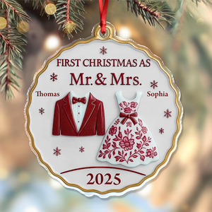 First Christmas As Mr And Mrs - Personalized Acrylic Ornament Couple Gift CH07 899098