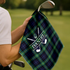 Personalised Golf Club Wreath Plaid Golf Towel HO82 902172