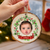 Customize Kid Face Wood Slice Ornament For Christmas HO82 903956