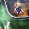 Custom Photo My Dog, Cat Loves USA 250 Patriotic Car Window Decal Sticker HA75 920222