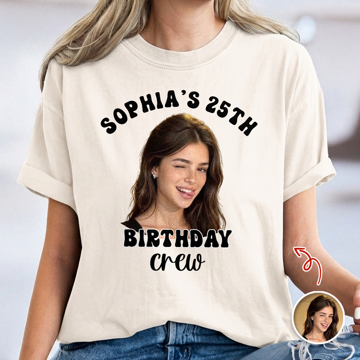 Custom Photo Birthday Crew Comfort Shirt - Personalized Birthday Party Shirt TH10 170407