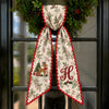Custom Initial Christmas Reindeer Ribbon Print Wreath Sash Festive Christmas Home Decor HO82 903916