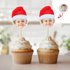 Custom Cute Face Christmas Cupcake Topper - XMAS Party Decor Gift For Family CH07 896254