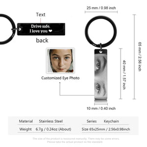 Custom Eyes Photo And Love Quote Metal Keychain Valentine's Gift TH10 898381