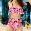 Custom Photo Tropical Ruffle Bikini Swimsuit Gift for Women LM32 899865