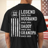 Personalized Legend, Husband since 4th Of July Back Dark Shirt Gifts For Dad, Grandpa HA75 920774