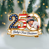 Personalized 250th Anniversary of the USA Baby’s First Christmas Patriotic Acrylic Ornament HO82 903826