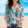 Custom Pet Photo Tropical Blouse Shirt Pet Lover Summer Gift TH10 170161