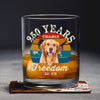 Custom Dog Photo 250 Years of Freedom EST. 1776 Whiskey Glass LM32 895325