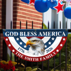 Custom Name Patriotic Eagle God Bless America Non-Pleated Fan Flag CH07 910566