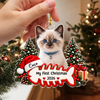 Custom Cute Cat Photo My First Christmas 2026 Acrylic Ornament LM32 670425