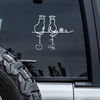 Custom Adorable Dog Cat Line Art - Personalized Car Window Decal Sticker CH07 910292