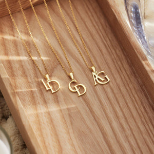 Custom Initial Necklace, Two Letter Necklace, Personalized Double Initial Necklace, Couple Gift for Her HA75 898600
