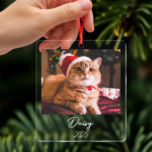 Custom Cat Photo Acrylic Ornament Christmas Gift For Cat Lovers LM32 895771