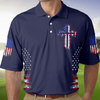 Personalized American Flag Cross Polo Shirt – Christian Faith Patriotic Shirt for Men LM32 899601