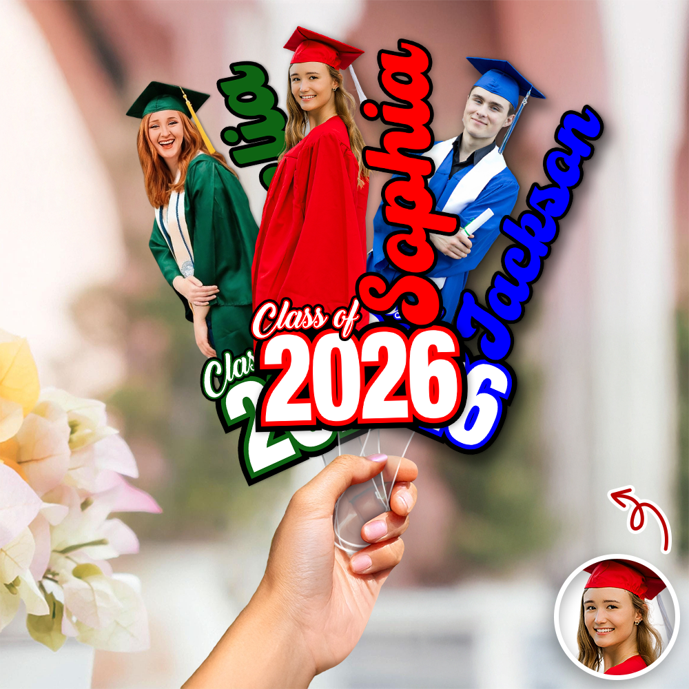 Personalised Class Of Face Fan Party Favor for Graduate LM32 899435
