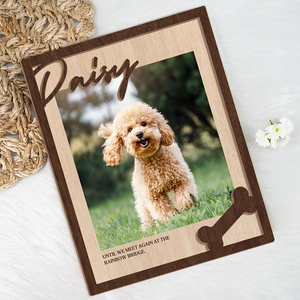 Custom Photo Forever In My Heart 2-Layered Wooden Plaque With Stand Memorial TH10 894231