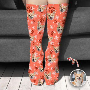 Custom Dog Photo Christmas Fluffy Socks Christmas Gift CH07 899202