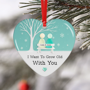 I Want To Grow Old With You Custom Couple Glass See 2D Flat Acrylic Ornament CH07 899868