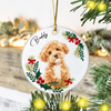 Custom Dog Photo & Name Christmas Ceramic Ornament HO82 903976