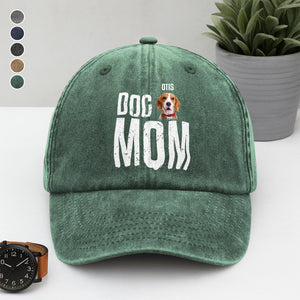 Custom Pet Photo Sleeping On Dad Washed Denim Baseball Cap For Dog And Cat Lovers LM32 895065