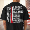Personalized Legend, Husband since 4th of July Back Dark Shirt Gift for Hunting Dad HA75 920776