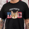 Custom Photo Cat - Cat's Dad US Flag Dark Shirt HA75 892424