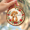 Custom Photo Watercolor Pet Dog Cat Wood Ornament Christmas Gift HA75 919530