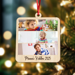 Custom Family Photo Keepsake 2025 Christmas Gift Wooden Ornament LM32 897335