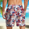Custom Photo US Flag With Hawaii Pattern Man Beach Shorts, Father's Day Gift, For Dad HO82 894054