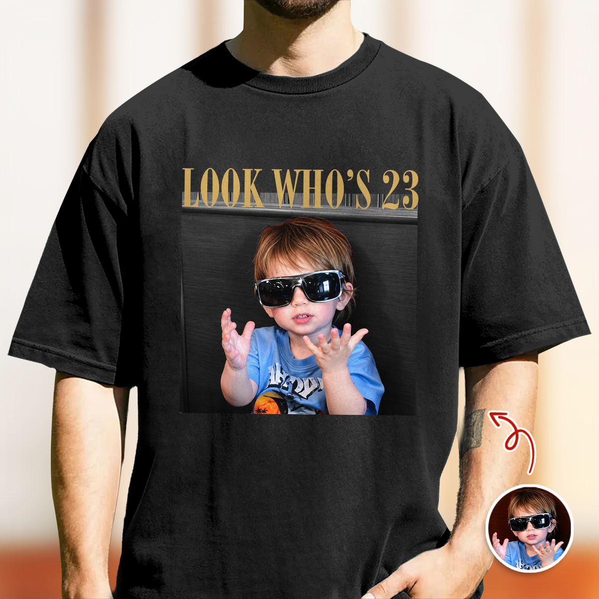 Personalized Vintage Photo And Year Look Who’s Funny Birthday Comfort Shirt HA75 921812