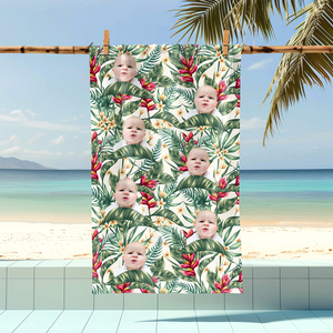 Custom Hawaii In The Air Face Human Photo Beach Towel HO82 894006