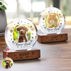 Custom Photo Memorial Dog Cat Loss Keepsake Round Acrylic Frame Block HA75 898010
