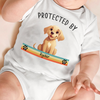 Personalized Portrait Protected By Cute Dog Baby Onesie Baby Shirt LM32 893271