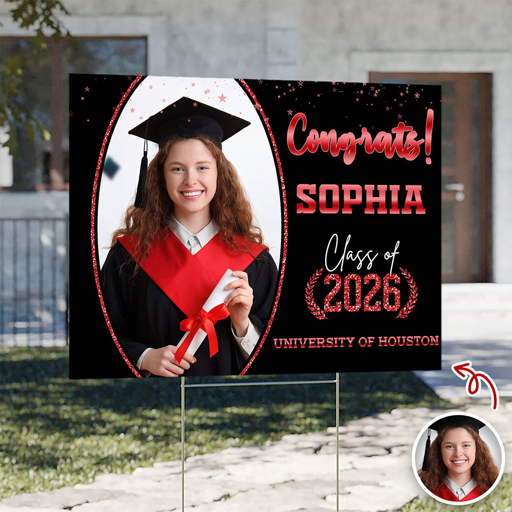 Custom Photo Congrats Yard Sign For Graduation Party TH10 169017