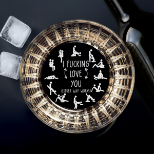 Personalized I F*cking Love You Vertical Line Whiskey Glass Naughty Valentine Gift CH07 899760
