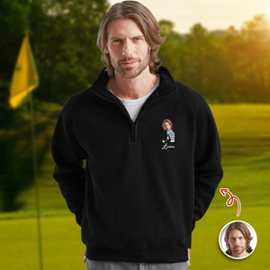 Custom Photo Printed Quarter Zip Sweater Gift for Golf Lovers TH10 898223