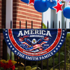 Custom Family Name America 250th Anniversary 1776-2026 Patriotic Eagle Non-Pleated Fan Flag HA75 920842