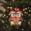 Personalized Penguin Couple First Christmas 2 Layers Wooden Ornament LM32 897519
