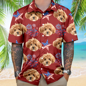 Custom Photo Face Independence Flag Hawaii Shirt CH07 895698