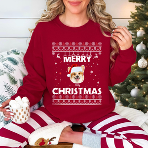 Custom Dog Cat Photo Merry Christmas Sweatshirt TH10 896065